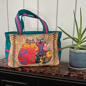 NWOT Laurel Burch Vibrant Feline Art Tote